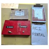 Husky Key Boxes and Metal Clipboards Lot