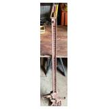 Vintage Steel Farm Jack with Ratcheting Mechanism