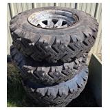 Four Used Off-Road Tires with Steel Wheels