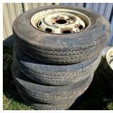 Four Used Steel Wheels with Tires