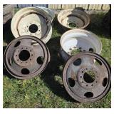 Six Steel Truck Wheels