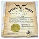 Dakota Pioneer Certificate, South Dakota 80th Stat