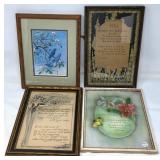 Four Framed Inspirational Prints and Poems