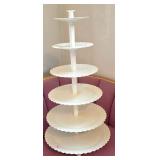White Plastic 6-Tier Cupcake or Pastry Stand
