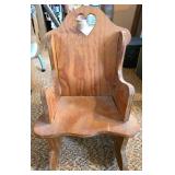 Wooden Rocking Doll Chair with Heart Cutout