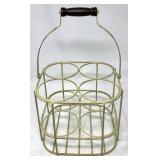Metal Six-Bottle Carrier with Wooden Handle