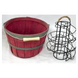 Egg Holder with Red Wooden Basket