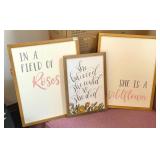 Three Framed Inspirational Signs