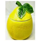 Lemon-Shaped Ceramic Lidded Container