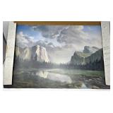 Landscape Oil Painting Depicting Yosemite Valley