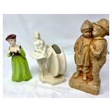 Three Ceramic Figurines and Planter