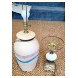 Two Table Lamps Including Ceramic and Metal Design