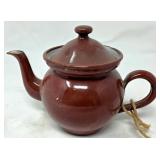 Small Brown Ceramic Teapot with Lid
