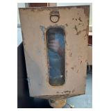 Vintage Metal Industrial Hopper with Glass Window