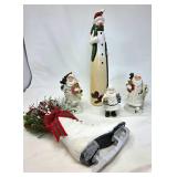 Holiday Figurines and Ice Skate Decoration Set
