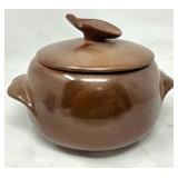 Brown Ceramic Lidded Dish by Frankoma 4V
