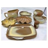 Frankoma Pottery Brown Glaze Tableware Lot