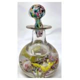 Handblown Glass Paper Weight Decanter with Stopper