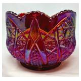 Carnival Glass Bowl with Scalloped Rim