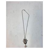 Silver-Tone Cow Pendant Necklace with Chain