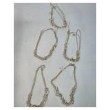 Five Gold-Tone Chain Necklaces with Mixed-Link Des