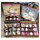 Vintage Christmas Tree Ornaments in Festive Boxes
