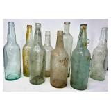 Nine Assorted Glass Bottles