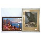 Framed Landscape Artworks, Including Ertil