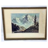 Framed Print of Austrian Mountain Scene, 1968