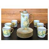 Hand-Painted Holida Porcelain Chocolate Set, Germa