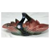 Vintage Ceramic Basket with Floral and Handle Desi