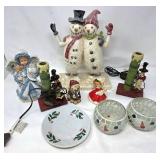 Holiday Decorations Including Snowman and Angel Fi