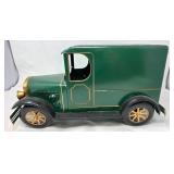 Green Tin Model Delivery Van with Golden Detailing