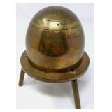 Solid Brass Globe Paperweight with Tripod Base