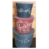 Three Hand-Painted Christmas Nesting Boxes