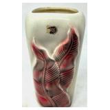 Royal Copeland Pottery Vase with Leaf Design