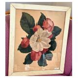 Framed Floral Artwork Signed by Eula