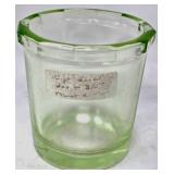 Green Tint Glass Container with Octagonal Rim