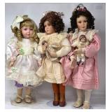 Three Porcelain Collector Dolls