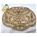 Vintage Beaded Coin Purse with Floral Design