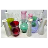 Colored and Clear Glass Vases