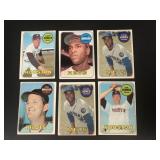 1969 Topps Baseball Cards Lot of 6