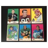 1969 Topps Football Cards Lot of 6