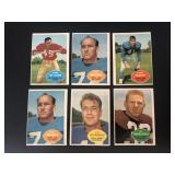 1960 Topps Football Cards Lot of 6