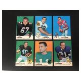 1969 Topps Football Cards Lot of 6