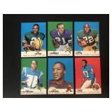 1969 Topps Football Cards Lot of 6