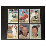 1969 Topps Baseball Cards Lot of 6