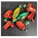 Vintage Corn and Pepper Ornaments