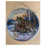 Small Wolf Glass Hanging