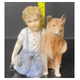 Boy/Dog Figurine